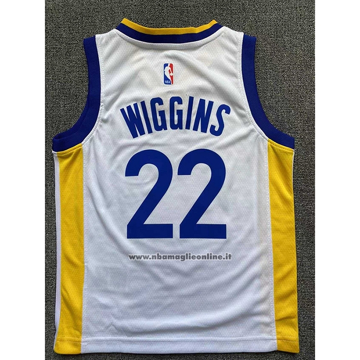 Maglia Bambino Golden State Warriors Andrew Wiggins #22 Association Bianco